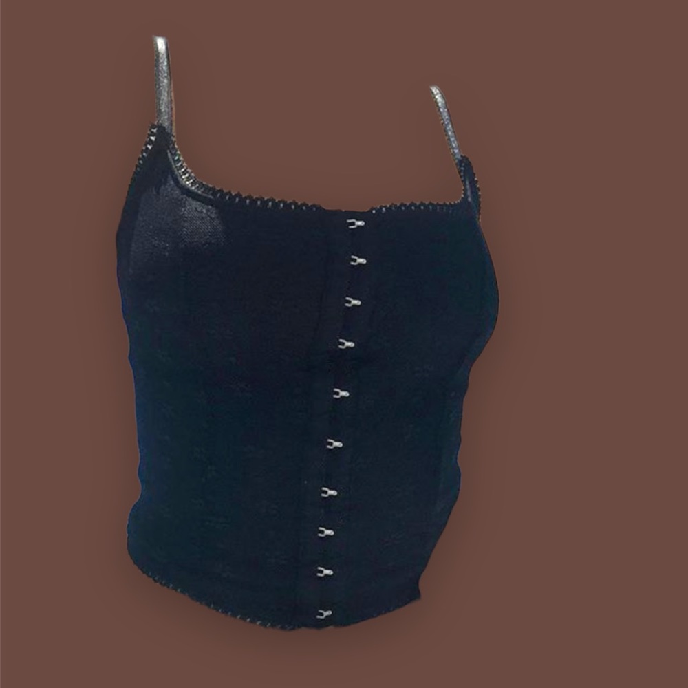 black floral lace corset top